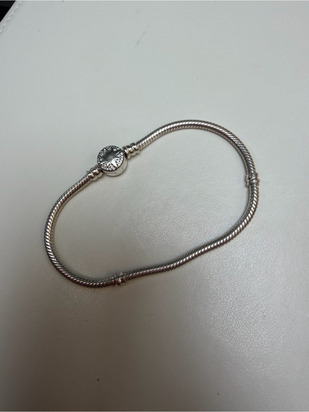 Pandora Silver North Star Charm Snake Chain Bracelet - Picture 5 of 6